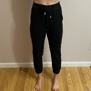 Black jean joggers
